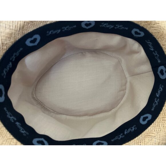 Lady Love Woven Fedora Style Straw Hat, Beach Hat Black Band Cloth Inside - Picture 9 of 13